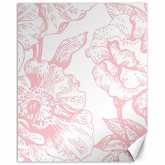 Vintage Pink Floral Canvas 16  X 20   by NouveauDesign