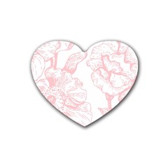 Vintage Pink Floral Heart Coaster (4 Pack)  by NouveauDesign