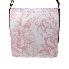 Vintage Pink Floral Flap Messenger Bag (l)  by NouveauDesign