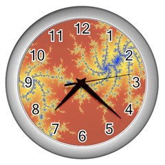 Fractals Wall Clocks (silver)  by NouveauDesign