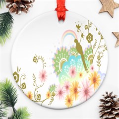 Wreaths Sexy Flower Star Leaf Rose Sunflower Bird Summer Ornament (round)