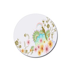 Wreaths Sexy Flower Star Leaf Rose Sunflower Bird Summer Rubber Coaster (round) 