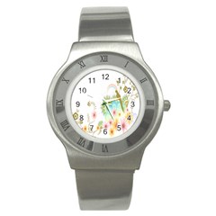 Wreaths Sexy Flower Star Leaf Rose Sunflower Bird Summer Stainless Steel Watch by Mariart