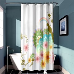 Wreaths Sexy Flower Star Leaf Rose Sunflower Bird Summer Shower Curtain 36  X 72  (stall) 