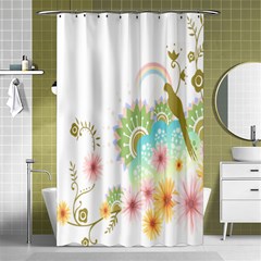 Wreaths Sexy Flower Star Leaf Rose Sunflower Bird Summer Shower Curtain 48  X 72  (small)  by Mariart