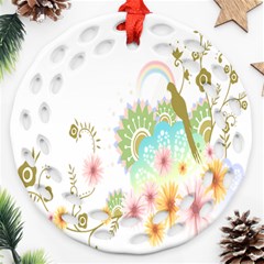 Wreaths Sexy Flower Star Leaf Rose Sunflower Bird Summer Round Filigree Ornament (two Sides)