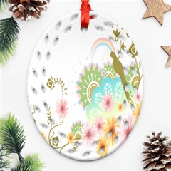 Wreaths Sexy Flower Star Leaf Rose Sunflower Bird Summer Ornament (oval Filigree) by Mariart