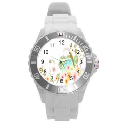 Wreaths Sexy Flower Star Leaf Rose Sunflower Bird Summer Round Plastic Sport Watch (l) by Mariart