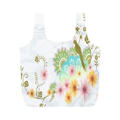 Wreaths Sexy Flower Star Leaf Rose Sunflower Bird Summer Full Print Recycle Bags (m)  by Mariart