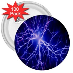 Blue Sky Light Space 3  Buttons (100 Pack) 