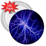 Blue Sky Light Space 3  Buttons (100 pack)  Front