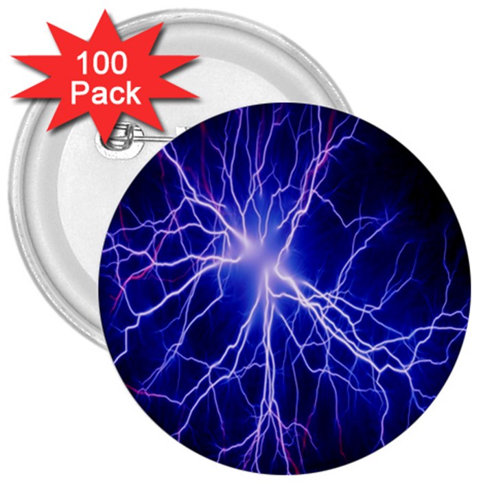 Blue Sky Light Space 3  Buttons (100 pack) 