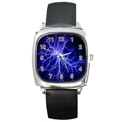 Blue Sky Light Space Square Metal Watch