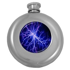 Blue Sky Light Space Round Hip Flask (5 Oz)