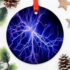 Blue Sky Light Space Round Ornament (two Sides)