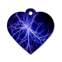 Blue Sky Light Space Dog Tag Heart (two Sides)