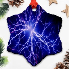 Blue Sky Light Space Snowflake Ornament (two Sides)