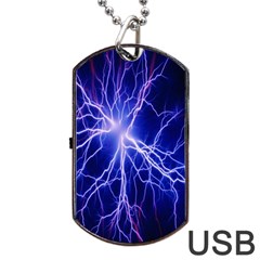 Blue Sky Light Space Dog Tag Usb Flash (one Side)