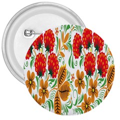 Flower Floral Red Yellow Leaf Green Sexy Summer 3  Buttons