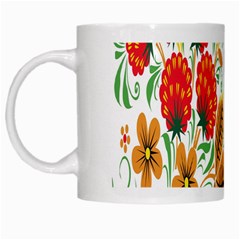 Flower Floral Red Yellow Leaf Green Sexy Summer White Mugs