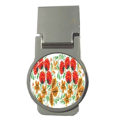 Flower Floral Red Yellow Leaf Green Sexy Summer Money Clips (round)  by Mariart