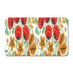 Flower Floral Red Yellow Leaf Green Sexy Summer Magnet (rectangular) by Mariart