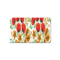 Flower Floral Red Yellow Leaf Green Sexy Summer Magnet (name Card) by Mariart