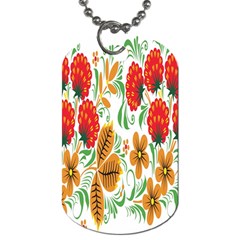 Flower Floral Red Yellow Leaf Green Sexy Summer Dog Tag (one Side)