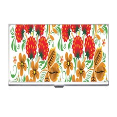 Flower Floral Red Yellow Leaf Green Sexy Summer Business Card Holders by Mariart