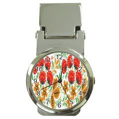 Flower Floral Red Yellow Leaf Green Sexy Summer Money Clip Watches