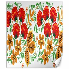 Flower Floral Red Yellow Leaf Green Sexy Summer Canvas 8  X 10  by Mariart