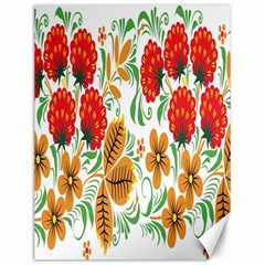 Flower Floral Red Yellow Leaf Green Sexy Summer Canvas 12  X 16   by Mariart