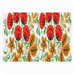 Flower Floral Red Yellow Leaf Green Sexy Summer Large Glasses Cloth (2-Side) Back