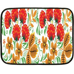 Flower Floral Red Yellow Leaf Green Sexy Summer Fleece Blanket (mini) by Mariart