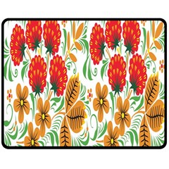 Flower Floral Red Yellow Leaf Green Sexy Summer Fleece Blanket (medium)  by Mariart