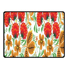 Flower Floral Red Yellow Leaf Green Sexy Summer Fleece Blanket (small)