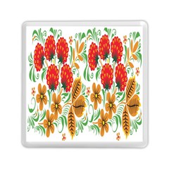 Flower Floral Red Yellow Leaf Green Sexy Summer Memory Card Reader (square)  by Mariart