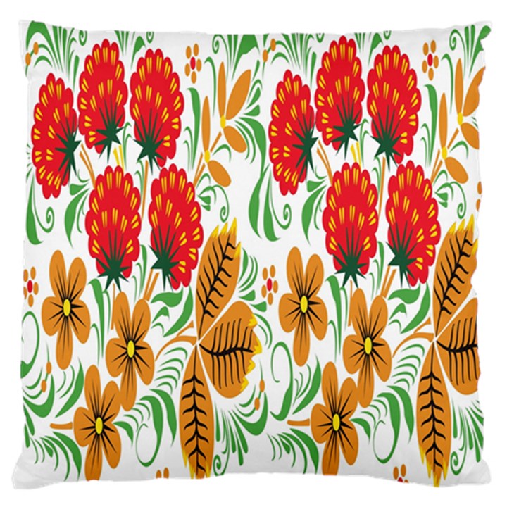 Flower Floral Red Yellow Leaf Green Sexy Summer Large Cushion Case (One Side)