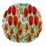 Flower Floral Red Yellow Leaf Green Sexy Summer Large 18  Premium Round Cushions Front