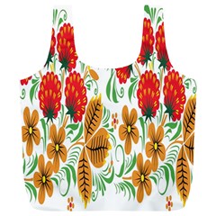 Flower Floral Red Yellow Leaf Green Sexy Summer Full Print Recycle Bags (l) 