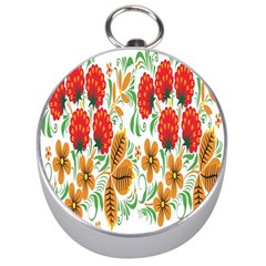 Flower Floral Red Yellow Leaf Green Sexy Summer Silver Compasses by Mariart