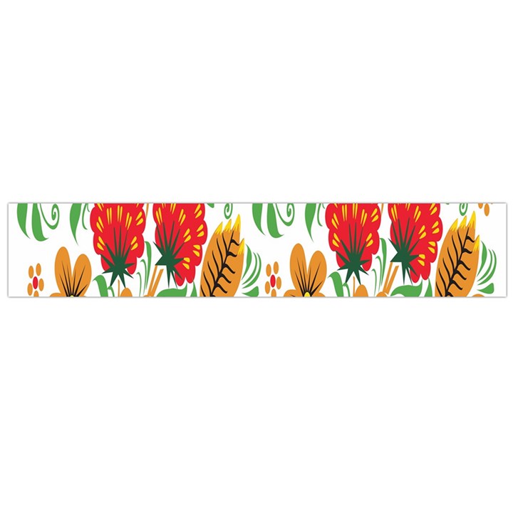 Flower Floral Red Yellow Leaf Green Sexy Summer Flano Scarf (Large)