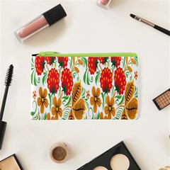 Flower Floral Red Yellow Leaf Green Sexy Summer Cosmetic Bag (xs) by Mariart