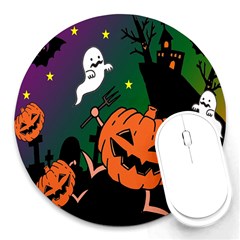 Happy Halloween Round Mousepads by Mariart