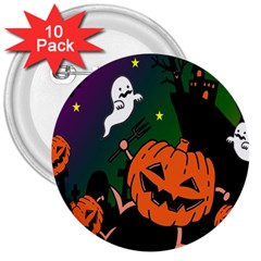 Happy Halloween 3  Buttons (10 Pack)  by Mariart