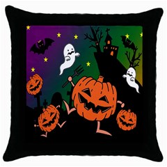 Happy Halloween Throw Pillow Case (black) by Mariart