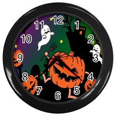 Happy Halloween Wall Clocks (black)