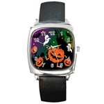 Happy Halloween Square Metal Watch Front