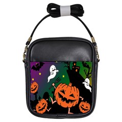 Happy Halloween Girls Sling Bags by Mariart