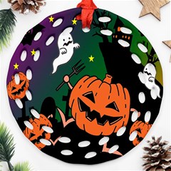 Happy Halloween Ornament (round Filigree)